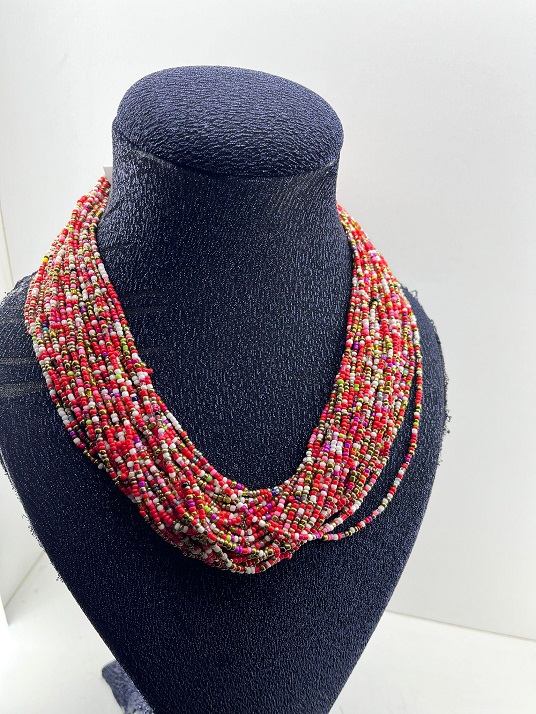 Boncuk Kolye Kırmızı