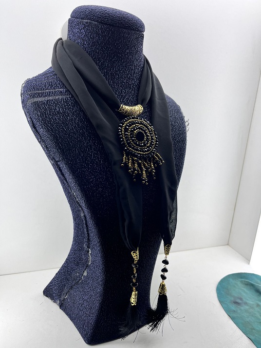 Seren dolama kolyeler el işçiliği doğal taş siyah