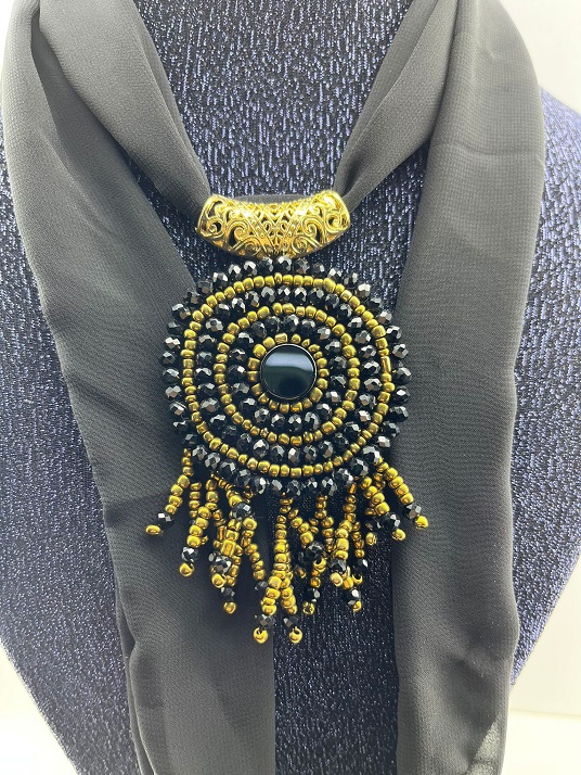 Seren dolama kolyeler el işçiliği doğal taş füme