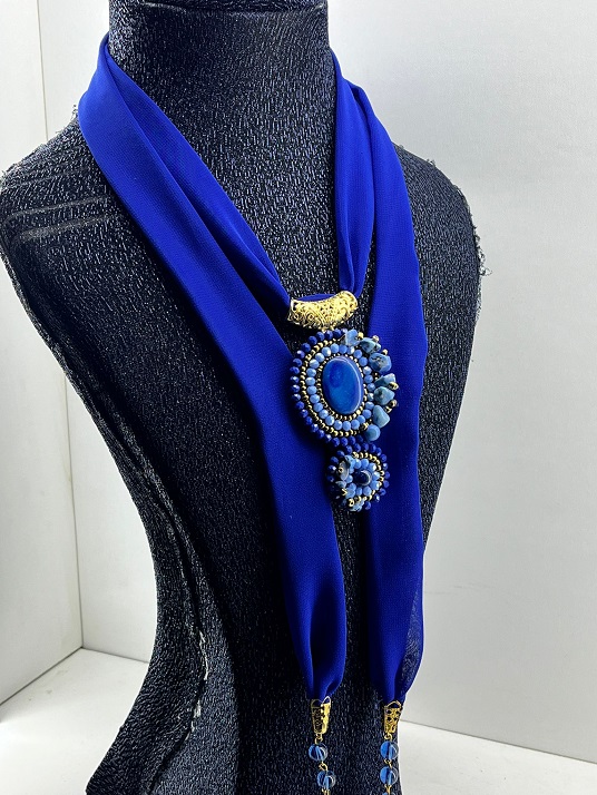 Seren dolama kolyeler el işçiliği doğal taş mavi